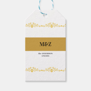 Couple Monogram Hochzeitdatum dekorative Grenze Geschenkanhänger