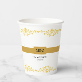 Couple Monogram Hochzeitdatum dekorative Grenze Pappbecher