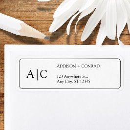 Couple Monogram Minimalistisch White Rücksendeadre