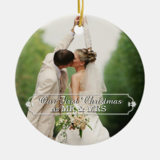 Couple Mr & Mrs. First Christmas Holiday Ornament