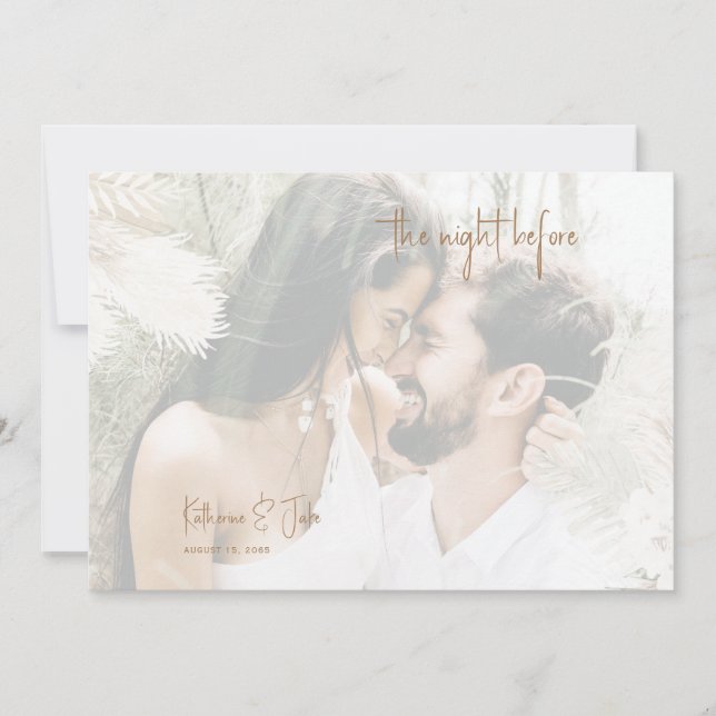 Couple Mutes Foto Pampas Einladung (Vorderseite)