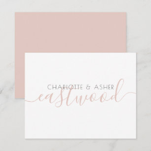 Couple Name Dusty Pink Monogram Note Card Mitteilungskarte