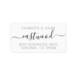 Couple Name Wedding Monogram Adressaufkleber