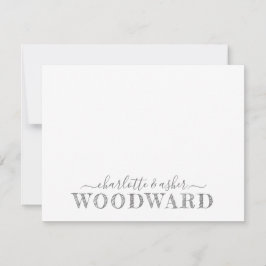 Couple Name Wedding Monogram Art Deco Typografie N Mitteilungskarte
