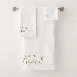 Couple Name Wedding Monogram Badhandtuch Set