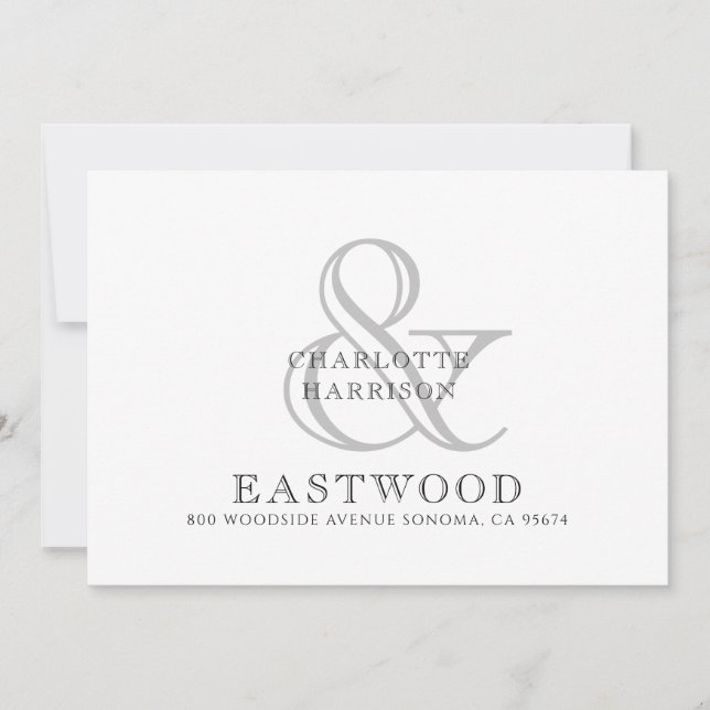 Couple Name Wedding Monogram Mitteilungskarte (Vorderseite)