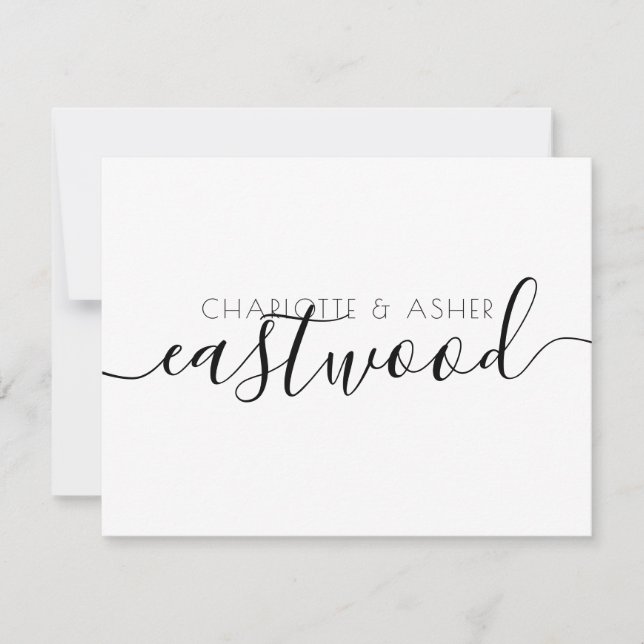 Couple Name Wedding Monogram Note Card Mitteilungskarte (Vorderseite)
