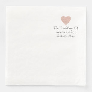 Couple Names Bright Rose Herzenslust Liebe Hochzei Serviette