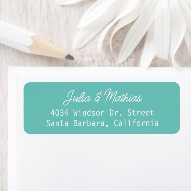 Couple Names Light Aquamarin Wedding Address (Insitu)