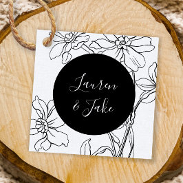 Couple Names Modern Floral Gastgeschenk Hochzeit T Geschenkanhänger