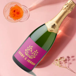 Couple Names Monogram Yellow & Pink Elegant 