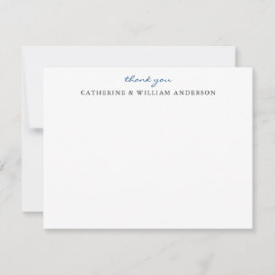 Couple Newlywed Blue Script Danke Stationery Mitteilungskarte