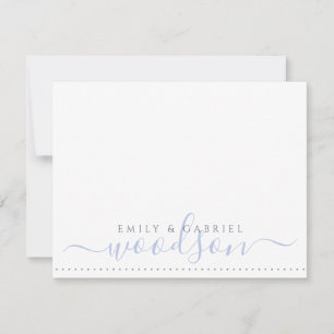 Couple Newlyweds Name Wedding Monogram Blue Mitteilungskarte