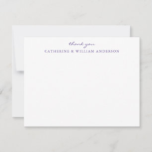 Couple Newlyy Lila Script Danke Stationery Mitteilungskarte