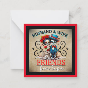 Couple Niedlich Sugar Skull Mitteilungskarte