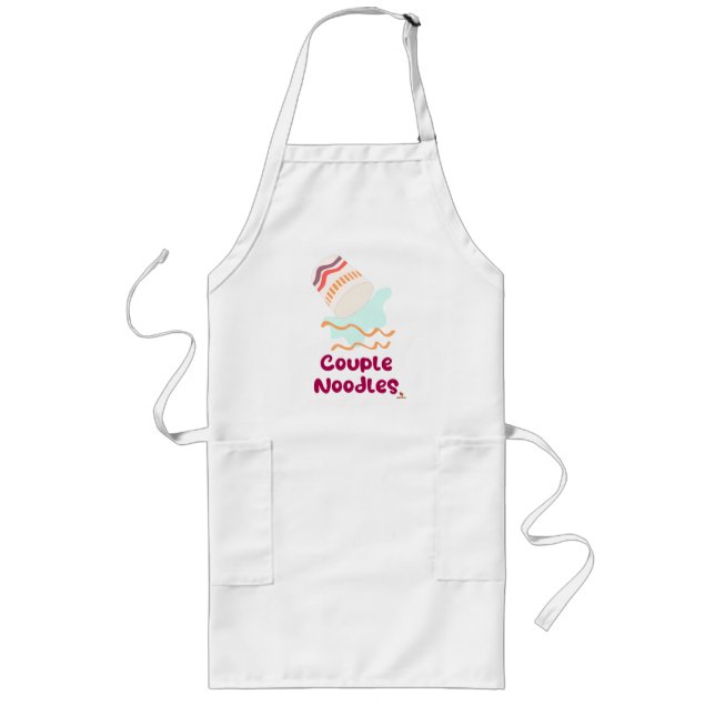 Couple Noodles Funny Ramen Cup Cartoon Lange Schürze (Vorne)
