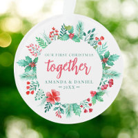 Couple Notre Premier Noël Ensemble Wreath