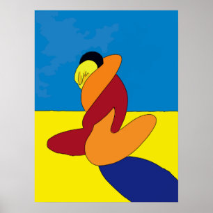 Couple on Beach Abstrakt Poster