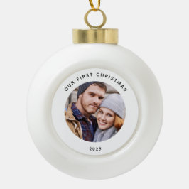 Couple Our First Christmas Foto Keramik Kugel-Ornament