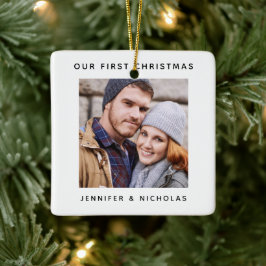 Couple Our First Christmas Foto Keramikornament