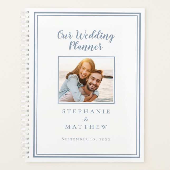 Couple Photo Chic Dusty Blue Notre Mariage (Devant)