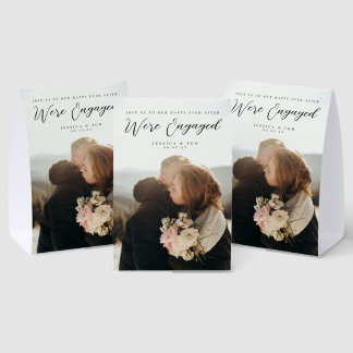 Couple Photo Engagement Party Welcome Table Sign Tischaufsteller