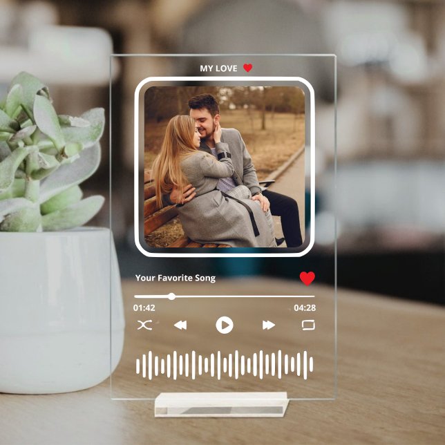 Couple Photo Love Music Plaque acrylique (Custom Couple Photo Love Music Acrylic Plaque Acrylic Sign)