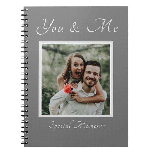 Couple Photo nom personnalisé carnet (Devant)