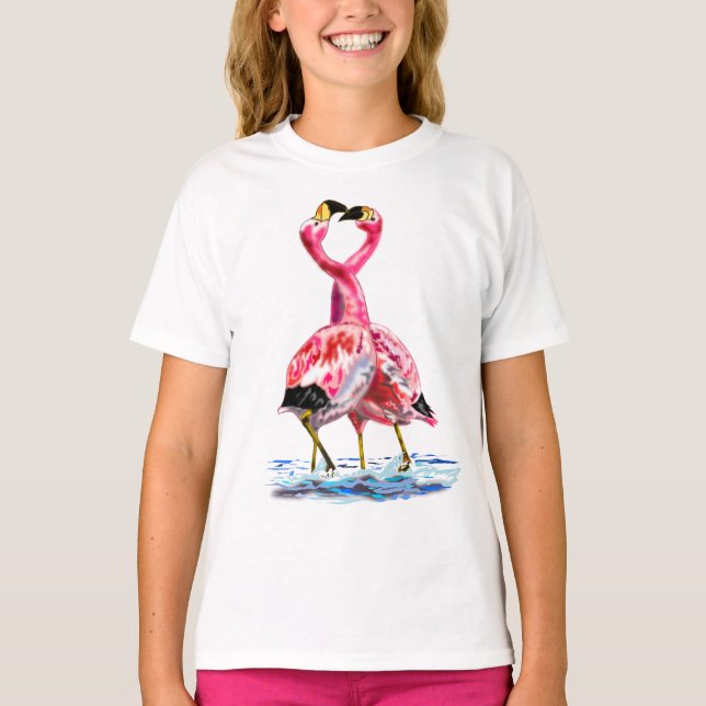 Couple Pink Flamingo T - Shirt (Vorderseite)