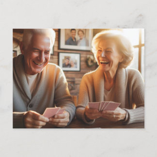 Couple Plus Âgé Jouer Des Cartes