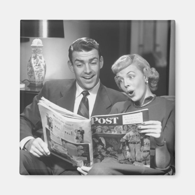 Couple Reading Magazine Magnet (Vorne)