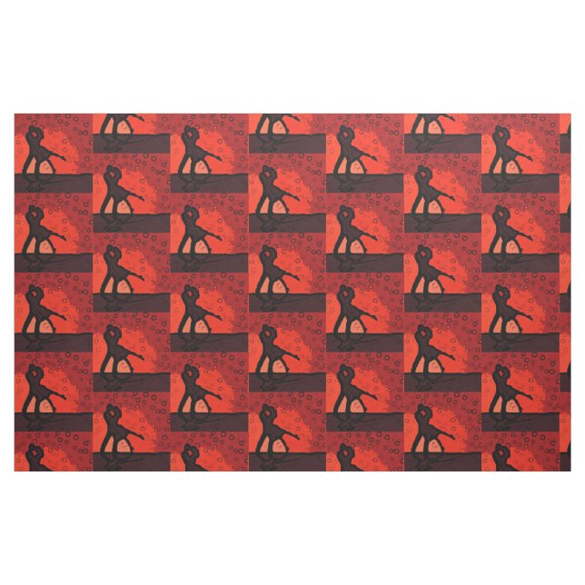 Couple Red Silhouette Stoff (Fat Quarter (45,7 x 55,9 cm))