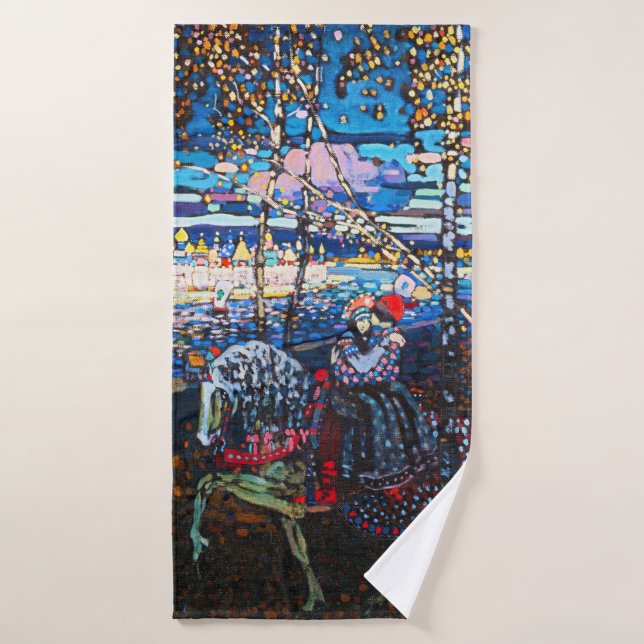 Couple Riding a White Horse, Wassily Kandinsky Badehandtuch (Badehandtuch)