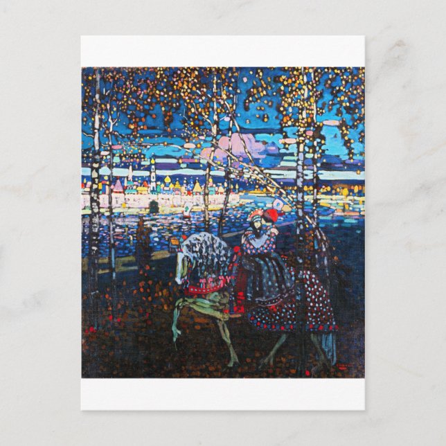 Couple Riding a White Horse, Wassily Kandinsky Postkarte (Vorderseite)