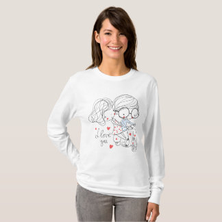Couple Riding Vespa T - Shirt Romantik