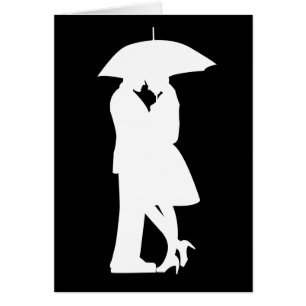 Couple romantique sous parapluie