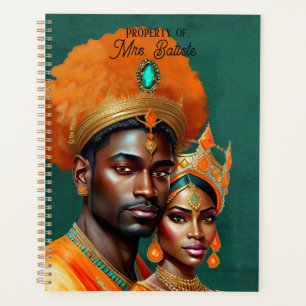 Couple Royal Roi Reine Orange Or Sarcelle