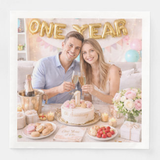 Couple’s First Wedding Anniversary Celebration Pho Serviette
