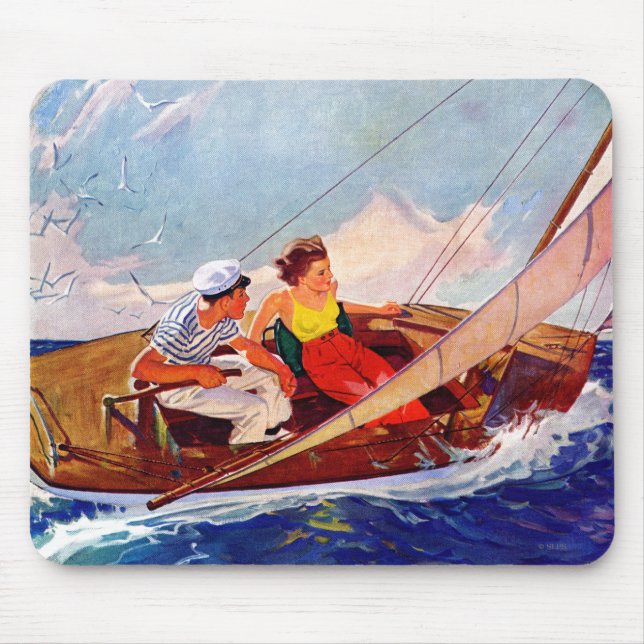 Couple Sailing von R.J. Cavaliere Mousepad (Vorne)