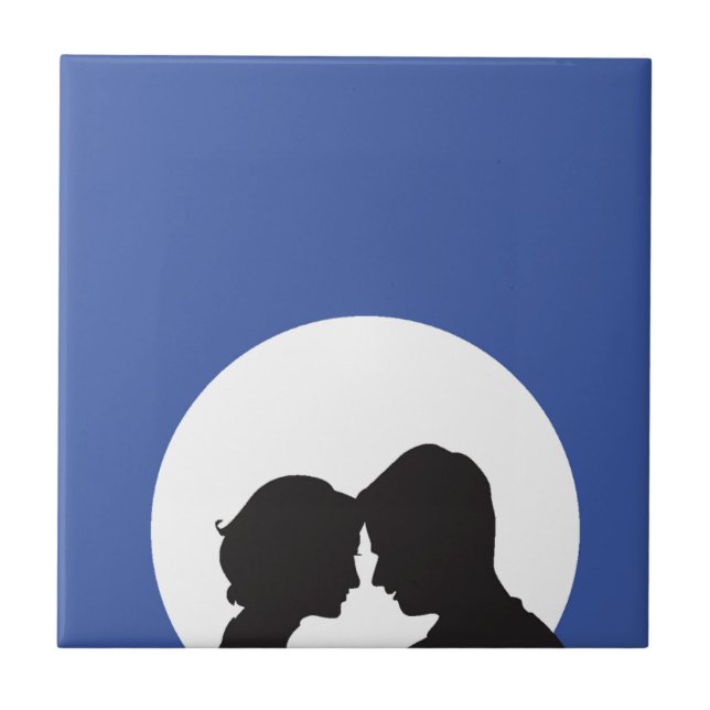 Couple Silhouette Fliese (Vorderseite)
