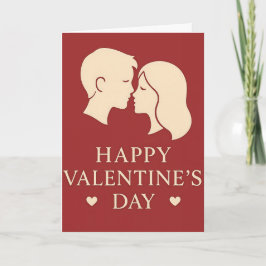 Couple Silhouette Happy Valentines Romantic Karte