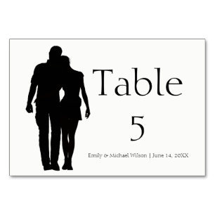 Couple Silhouette moderne - Carte de table 3x5