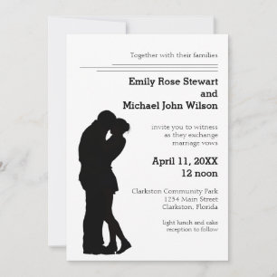 Couple Silhouette moderne - Faire-part de mariage