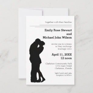 Couple Silhouette moderne - Faire-part de mariage