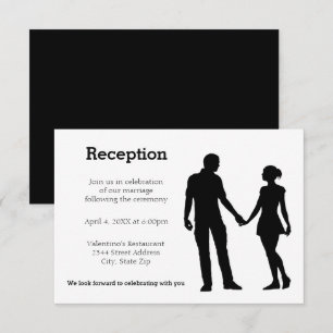 Couple Silhouette Moderne - Invitation de Réceptio