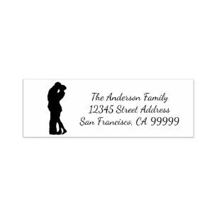 Couple Silhouette - Selbstfarbige Adressenanschrif Permastempel