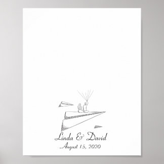 Couple-Sitzplätze auf Papierhandbuchbuchpos mit Fi Poster