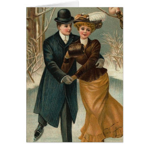 Couple Skaten, eine Vintage Szene