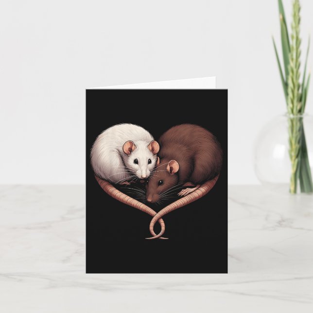 Couple Small Rodent Pet Happy Heart Liebe Niedlich Karte (Vorderseite)