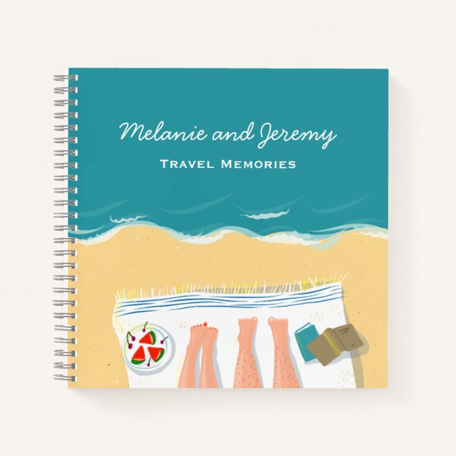 Couple Sunbad Personalisiert Travel Journal Notizbuch (Vorderseite)